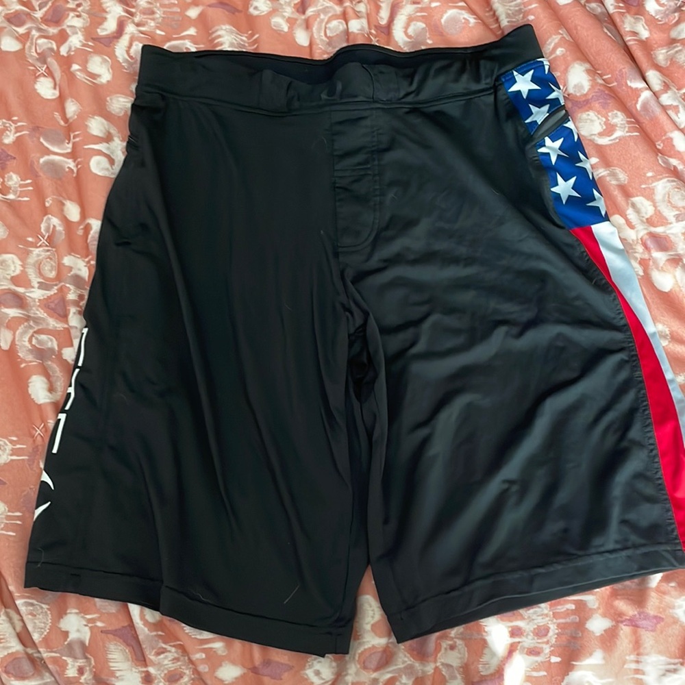 Hylete Black Shorts with American Flag detail size L